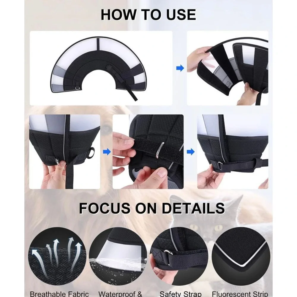 Dog Cone for Dogs After Surgery, Soft Dog Recovery Cone, Breathable (Medium Dog)